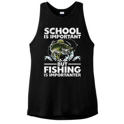 Funny Fishing Fish Saying Bass Fisherman Ladies PosiCharge Tri-Blend Wicking Tank