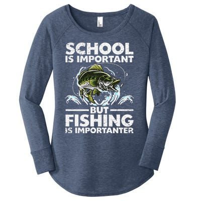 Funny Fishing Fish Saying Bass Fisherman Women's Perfect Tri Tunic Long Sleeve Shirt