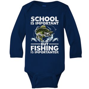 Funny Fishing Fish Saying Bass Fisherman Baby Long Sleeve Bodysuit