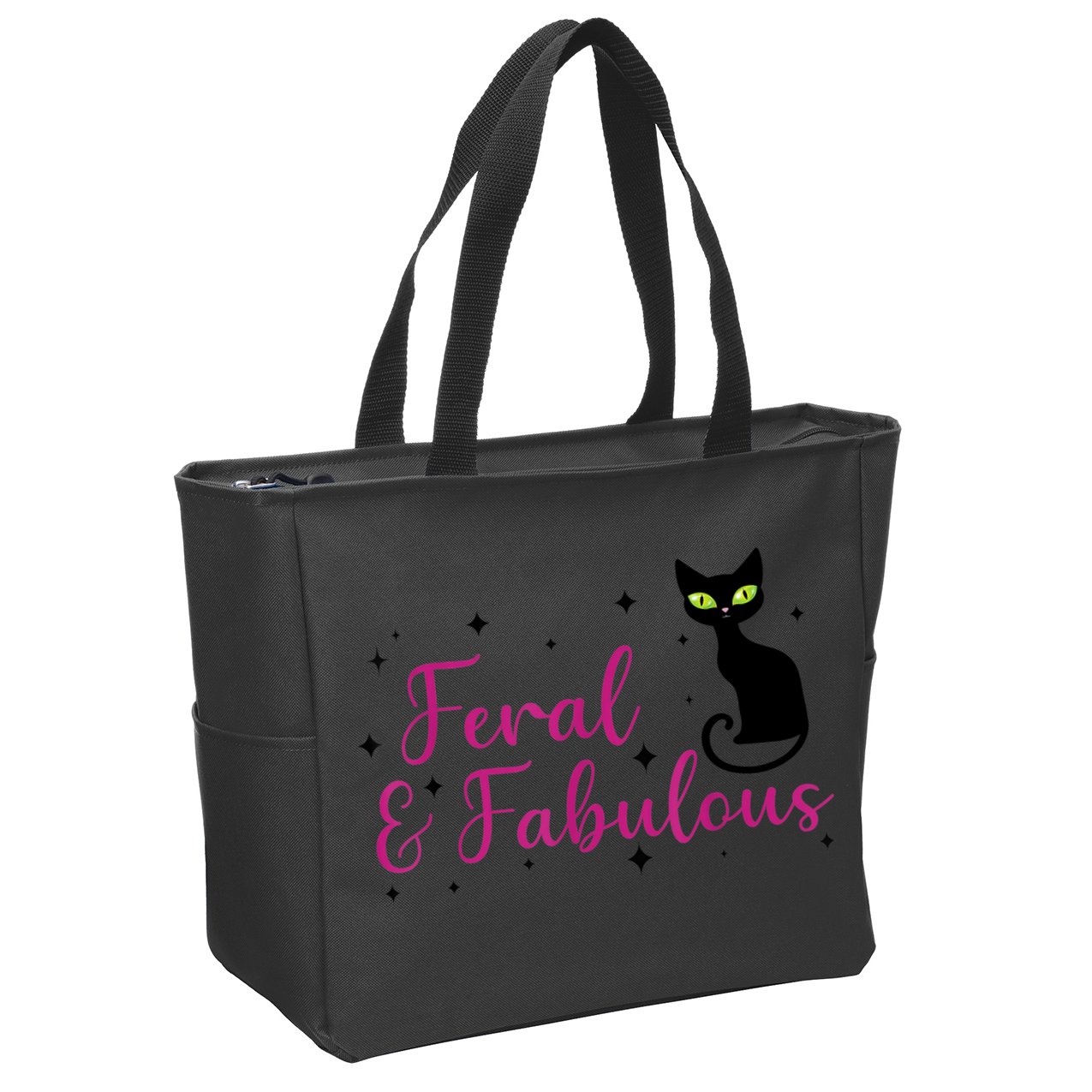 Feral & Fabulous Funny Zip Tote Bag