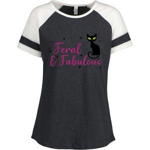 Feral & Fabulous Funny Enza Ladies Jersey Colorblock Tee