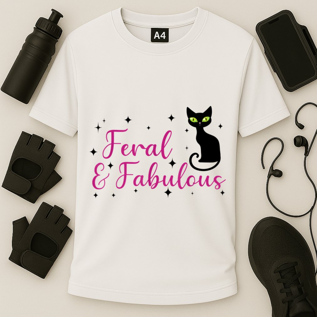 Feral & Fabulous Funny Cooling Performance Crew T-Shirt