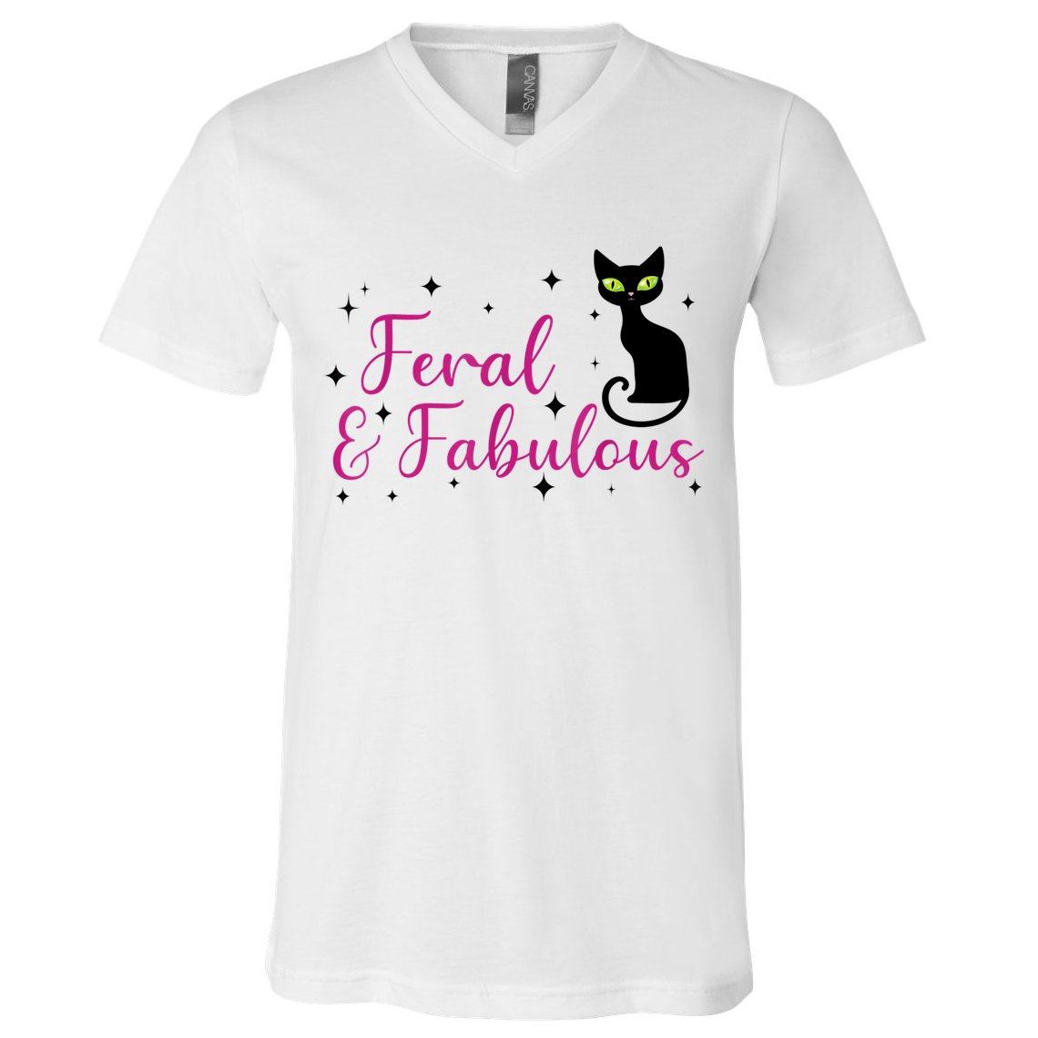 Feral & Fabulous Funny V-Neck T-Shirt