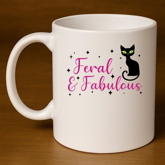 Feral & Fabulous Funny 11oz C Handle Ceramic Mug