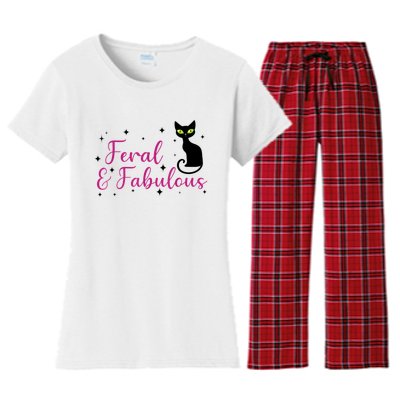 Feral & Fabulous Funny Women's Flannel Pajama Set