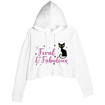 Feral & Fabulous Funny Crop Fleece Hoodie