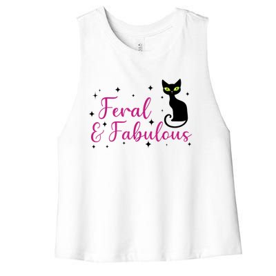 Feral & Fabulous Funny Women's Racerback Cropped Tank