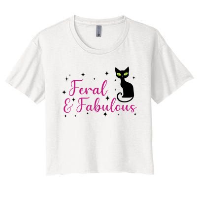 Feral & Fabulous Funny Women's Crop Top Tee