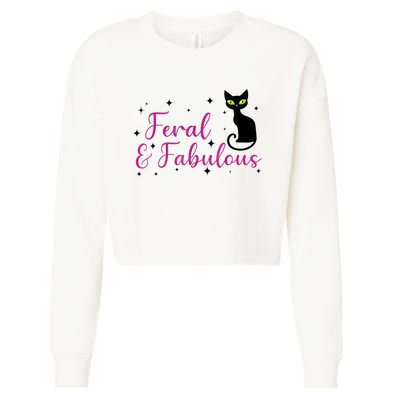 Feral & Fabulous Funny Cropped Pullover Crew