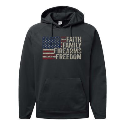 Faith Family Firearms & Freedom American Flag Pro God Guns Performance Fleece Hoodie