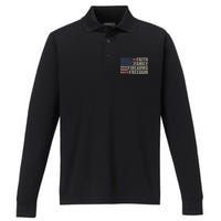 Faith Family Firearms & Freedom American Flag Pro God Guns Performance Long Sleeve Polo