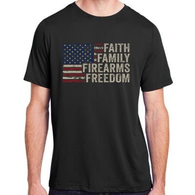 Faith Family Firearms & Freedom American Flag Pro God Guns Adult ChromaSoft Performance T-Shirt