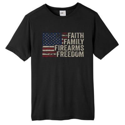 Faith Family Firearms & Freedom American Flag Pro God Guns Tall Fusion ChromaSoft Performance T-Shirt