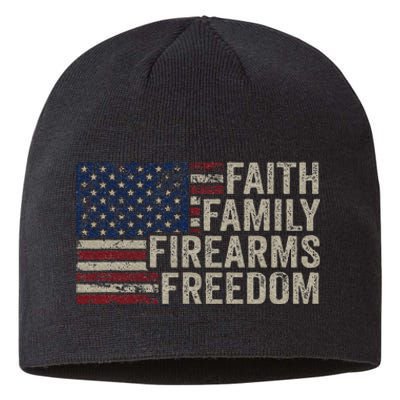 Faith Family Firearms & Freedom American Flag Pro God Guns Sustainable Beanie