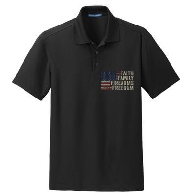 Faith Family Firearms & Freedom American Flag Pro God Guns Dry Zone Grid Polo