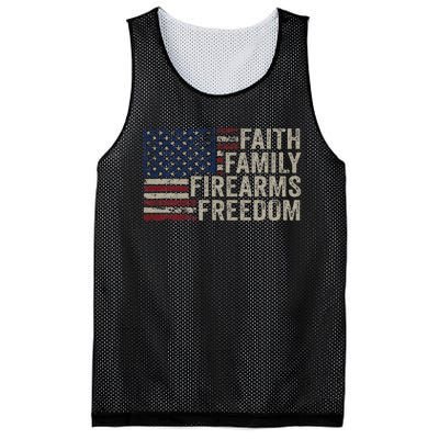 Faith Family Firearms & Freedom American Flag Pro God Guns Mesh Reversible Basketball Jersey Tank