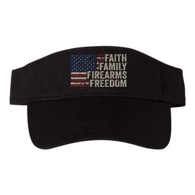 Faith Family Firearms & Freedom American Flag Pro God Guns Valucap Bio-Washed Visor