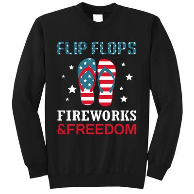 Flip Flops Fireworks And Freedom 4th Of July Sweatshirt