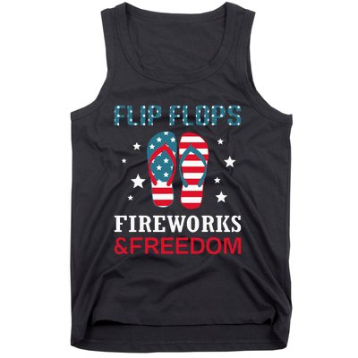 Flip Flops Fireworks And Freedom 4th Of July Tank Top