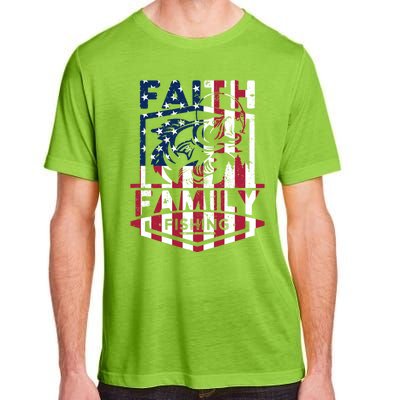 Faith Family Fishing Quotes American Flag Cool Gift Adult ChromaSoft Performance T-Shirt