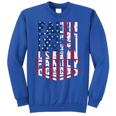 Faith Family Fishing Quotes American Flag Cool Gift Sweatshirt