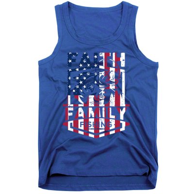 Faith Family Fishing Quotes American Flag Cool Gift Tank Top