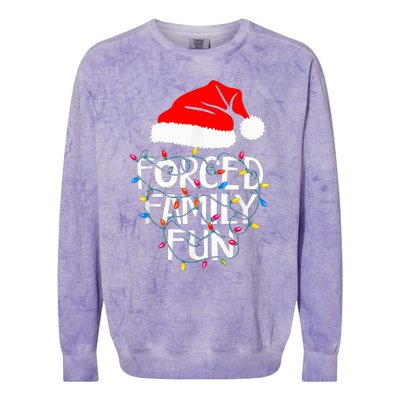 Forced Family Fun Sarcastic Christmas Funny Colorblast Crewneck Sweatshirt