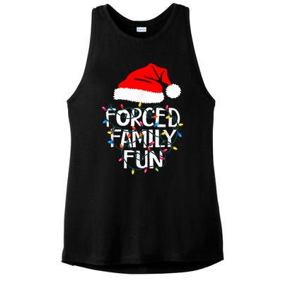 Forced Family Fun Sarcastic Christmas Funny Ladies PosiCharge Tri-Blend Wicking Tank