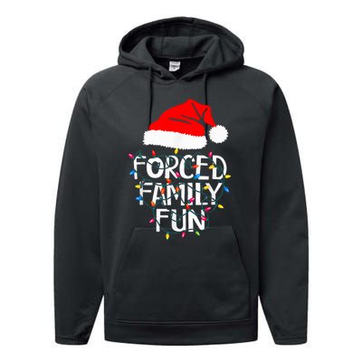 Forced Family Fun Sarcastic Christmas Funny Performance Fleece Hoodie