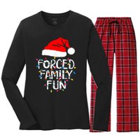 Forced Family Fun Sarcastic Christmas Funny Women's Long Sleeve Flannel Pajama Set 