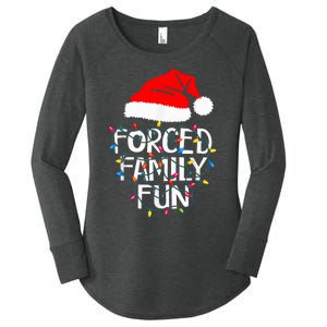 Forced Family Fun Sarcastic Christmas Funny Women's Perfect Tri Tunic Long Sleeve Shirt