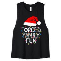 Forced Family Fun Sarcastic Christmas Funny Women's Racerback Cropped Tank