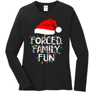 Forced Family Fun Sarcastic Christmas Funny Ladies Long Sleeve Shirt