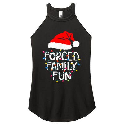 Forced Family Fun Sarcastic Christmas Funny Women's Perfect Tri Rocker Tank