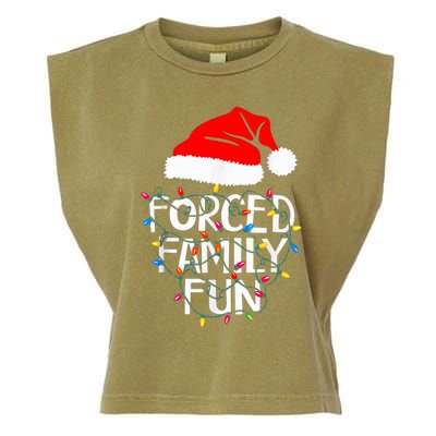 Forced Family Fun Sarcastic Christmas Funny Garment-Dyed Women's Muscle Tee