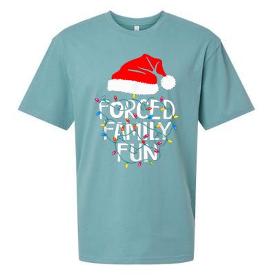 Forced Family Fun Sarcastic Christmas Funny Sueded Cloud Jersey T-Shirt