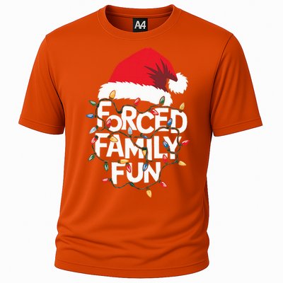 Forced Family Fun Sarcastic Christmas Pajamas Cooling Performance Crew T-Shirt