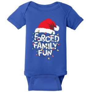 Forced Family Fun Sarcastic Christmas Pajamas Baby Bodysuit