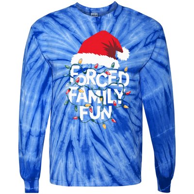 Forced Family Fun Sarcastic Christmas Pajamas Tie-Dye Long Sleeve Shirt