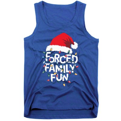 Forced Family Fun Sarcastic Christmas Pajamas Tank Top