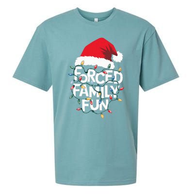 Forced Family Fun Sarcastic Christmas Pajamas Sueded Cloud Jersey T-Shirt