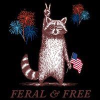 Feral & Free Funny Patriotic Racoon 4th July  Zip Tote Bag