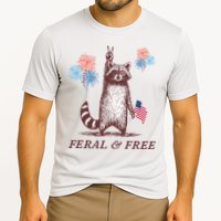 Feral & Free Funny Patriotic Racoon 4th July  Cooling Performance Crew T-Shirt