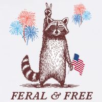 Feral & Free Funny Patriotic Racoon 4th July  Cooling Performance Crew T-Shirt