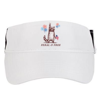 Feral & Free Funny Patriotic Racoon 4th July  Adult Drive Performance Visor