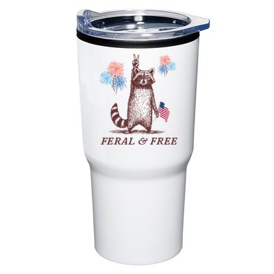 Feral & Free Funny Patriotic Racoon 4th July  Tumbler