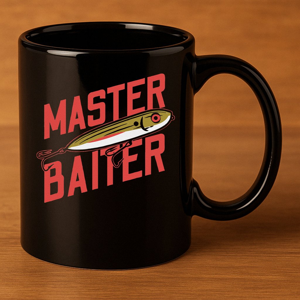 Funny Fishing Fisherman Master Baiter 11oz C Handle Ceramic Mug