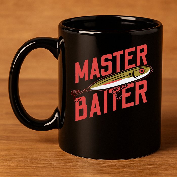 Funny Fishing Fisherman Master Baiter 11oz C Handle Ceramic Mug