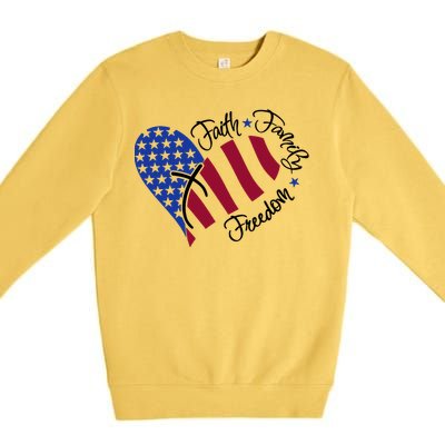 Faith Family Freedom USA Heart Premium Crewneck Sweatshirt