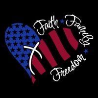 Faith Family Freedom USA Heart Drawstring Bag